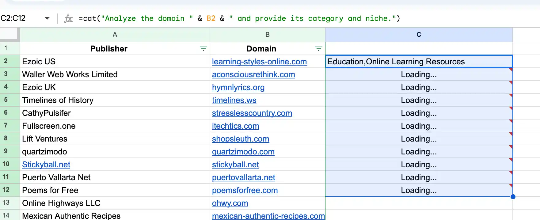 Google app script command dragging and loading screenshot
