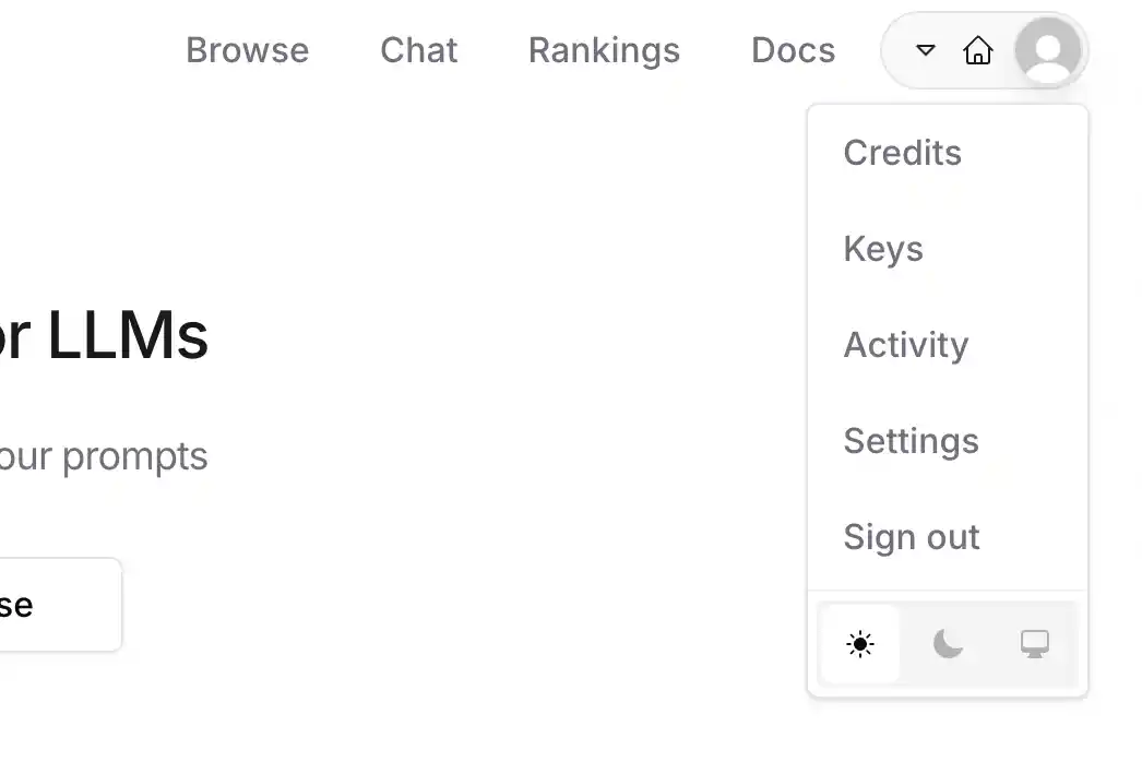 openrouter api key screenshot